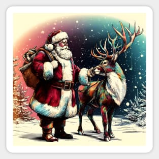 Captivating Christmas: Unleash Cheer with Unique Santa Claus Illustrations! Sticker